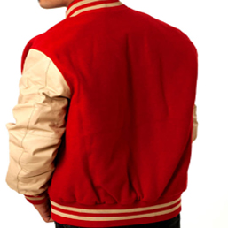 back patch design , red varsity back, lettterman jacket