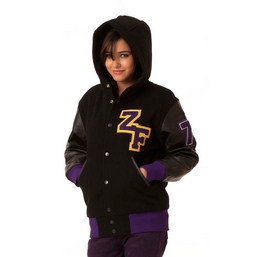 hooded black varsity girls jacket, latterman hoodie jacket, latest hoodie jacket