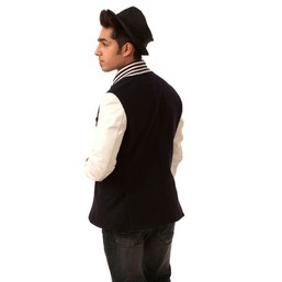 white sleeves classic coat, perfect body material, cclassic varsity coat, college boys varsity coat
