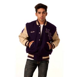 tan varsity jacket, latterman jacket, brown jacket